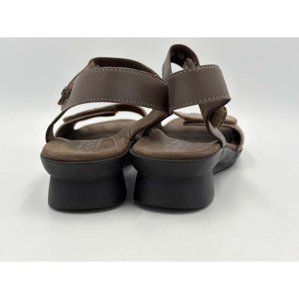 Mephisto Wedge Sandals Womens 37 Brown Snake Print Leather Comfort Strap - Picture 9 of 9
